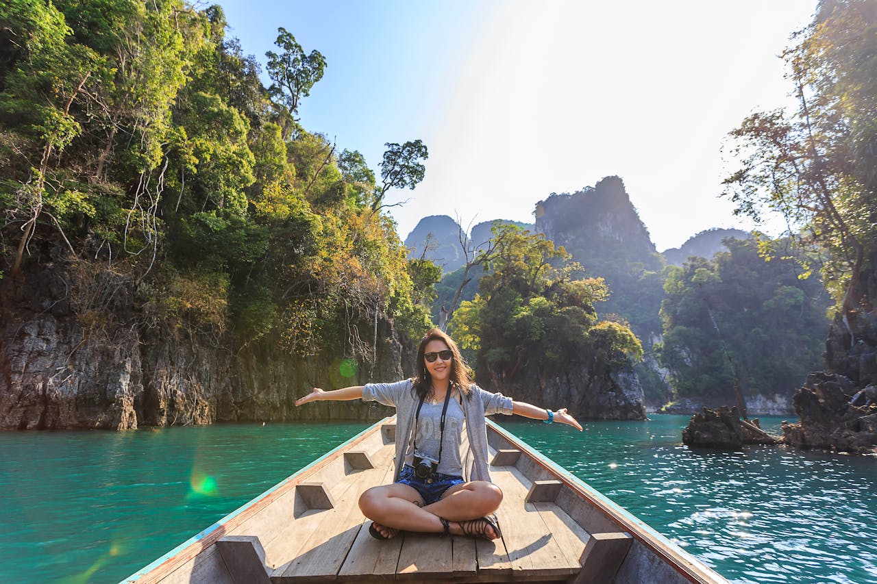 traveller on a boat